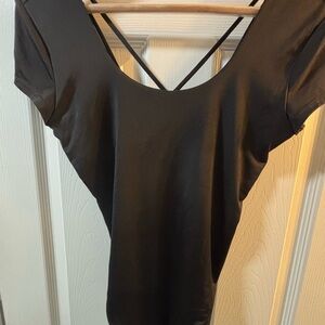 Express Black Crisscross Back bodysuit